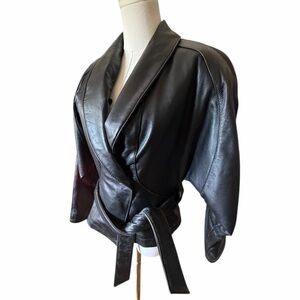 Wilsons Leather Black Wrap Leather Jacket
